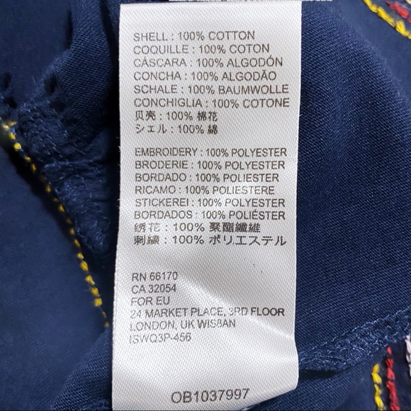 Maeve Anthropologie Chamonix Rainbow Embroidered Swing Top Size Extra Small Blue - Picture 10 of 16